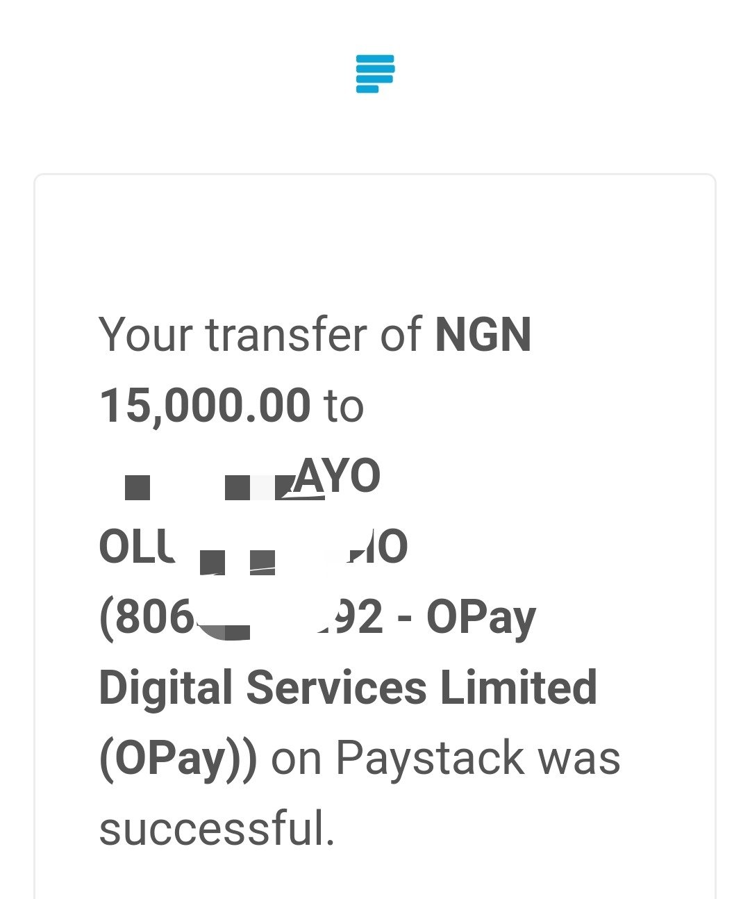 We gave 15k to a nursing mother